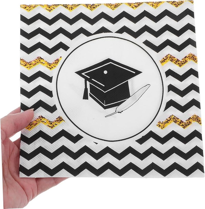 مناديل ورقية للكوكتيل للتخرج 100 قطعة مناشف ورقية لتزيين الحفلات - Image 4